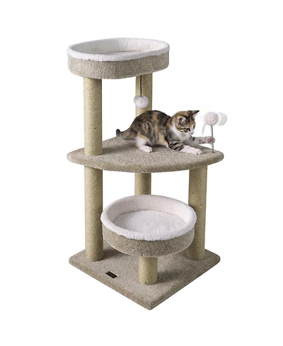 Gymax Carpeted Cat Tree 36'' Cat Tower With Comfy Plush Perches Scratching Posts