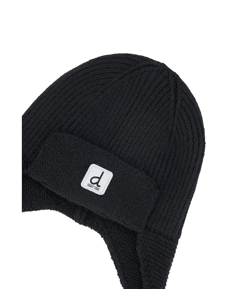 Deux par Deux Toddler Unisex 2-3 Years Winter Knit Hat with Ear Flaps and Strings