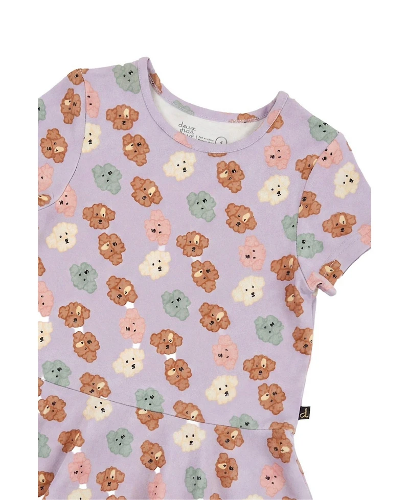 Deux par Deux Girls' (6-12) Short Sleeve Jersey Dress