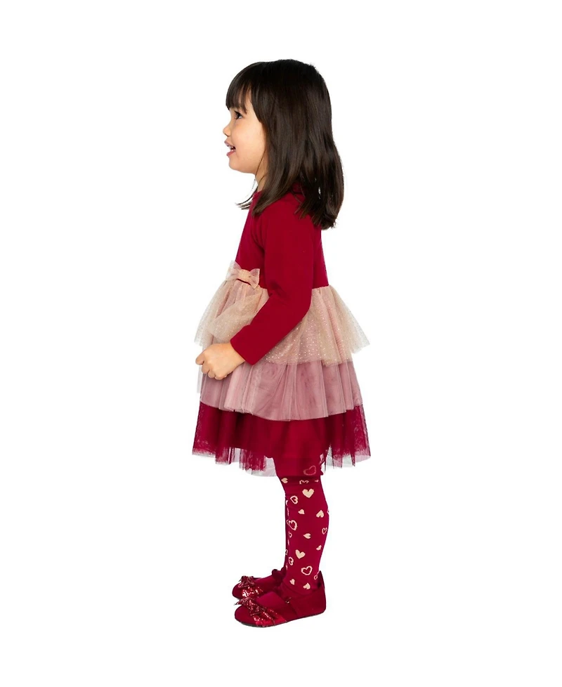 Deux par Little and Big Girl's (6-8) Bi-Material Dress with Glittering Skirt