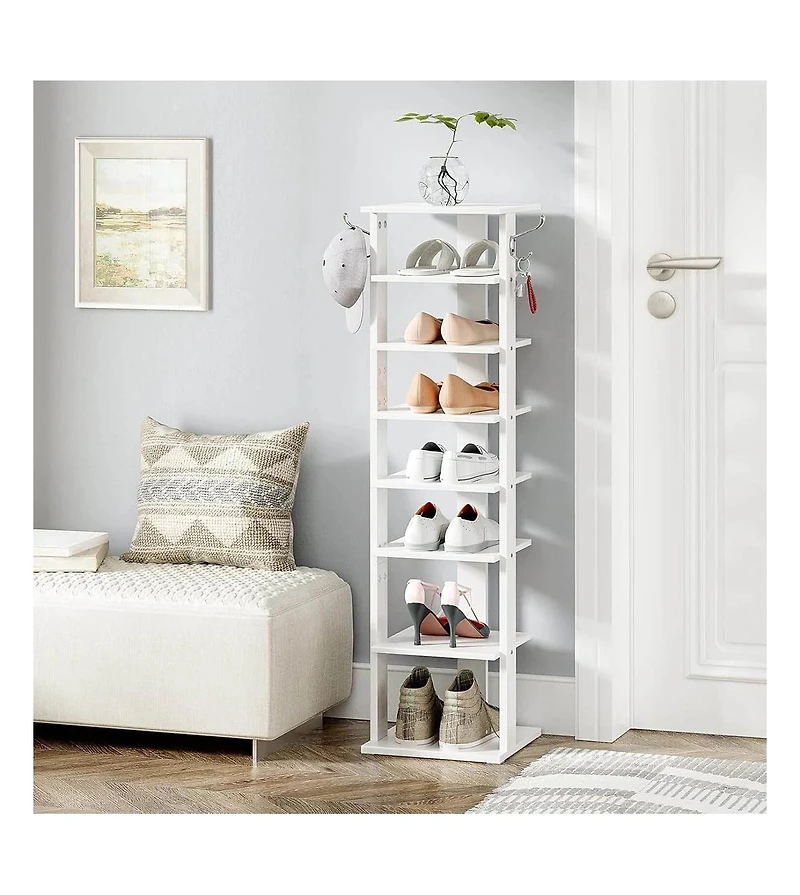 Slickblue 8-Tier Vertical Wooden Shoe Organizer Rack