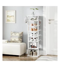 Slickblue 8-Tier Vertical Wooden Shoe Organizer Rack