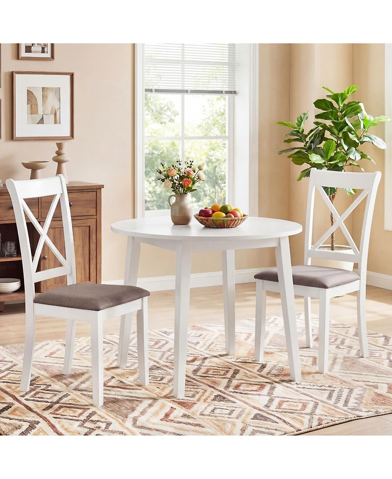 Gymax Dining Chairs Set of 4 With Comfortable Backrest and Padded Seat for Living Room