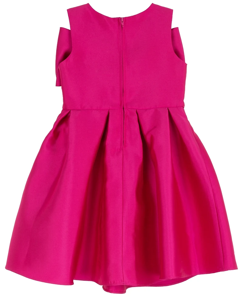 Rare Editions Girls' 2T-6X Mikado Bow Bodice Pleated Dress