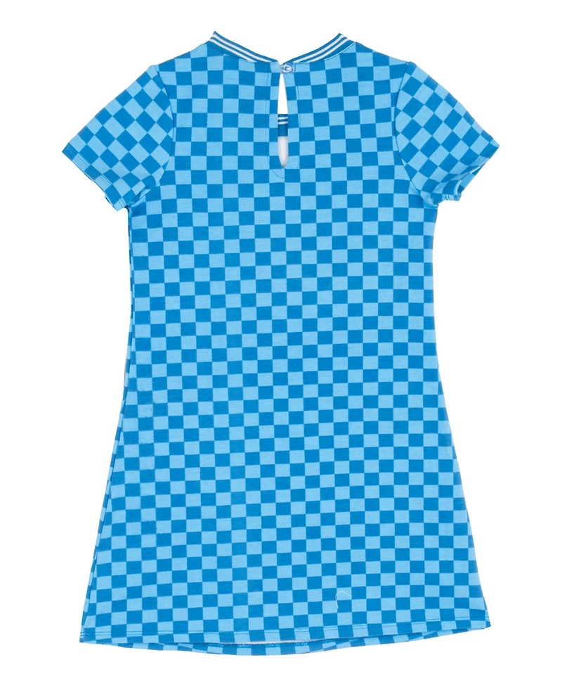 Rare Editions Girls' 2T-6X Checkered Applique Knit Dress