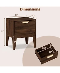 Slickblue Modern Bedroom Nightstand with Drawer and Tapered Feet