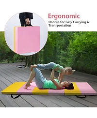 Costway 6'x2'x2.5" 3-Fold Gymnastics Tumbling Mat Yoga Aerobics Gym Exercise Fitness Mat