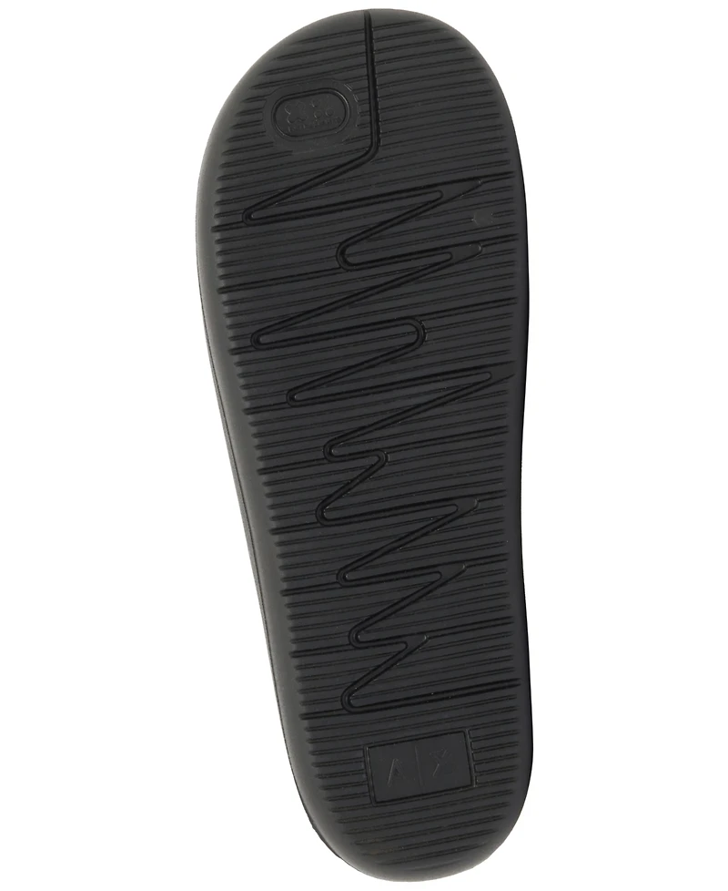 A|X Armani Exchange Men's Corporate Logo Bubble Slide Sandals