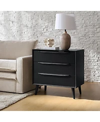 Hulala Home Zahira Mid-Century Modern 3 - Drawer Accent Chest with Solid Wood Handles and Legs