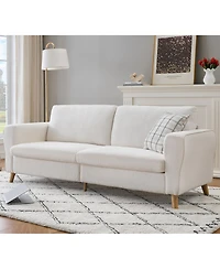 homfan 84" Modern Boucle Sofa Couch – Large 3-Seater Loveseat with Streamlined Wide Armrests, Wooden Feet, Upholstered Comfort for Living Room