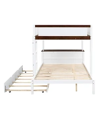 Streamdale Furniture Bunk Bed with Twin size Trundle Storage and Desk