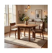 Tribesigns Round Dining Table for 4 People, 39.4- Inch Dining Room Table with Wooden Pedestal Base