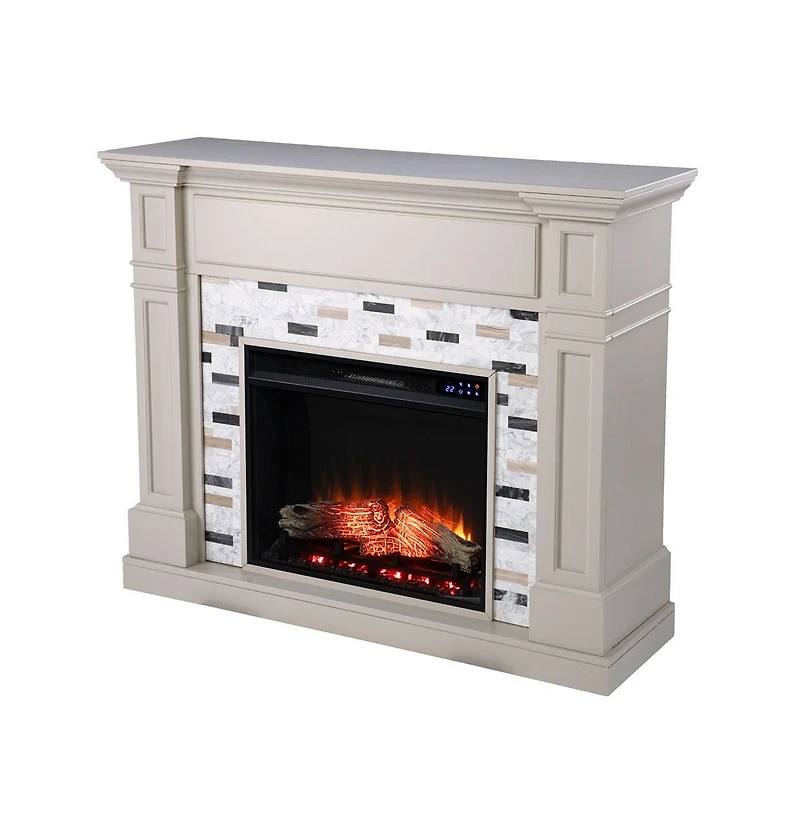 Augusta Home Birkover Fireplace with Marble Surround