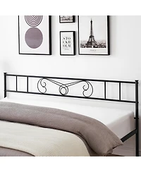 homfan King Metal Bed Frame, Platform Bed with Headboard and Underbed Storage for Bedroom, No Box Spring Needed
