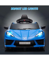 homfan Licensed Sporty Car 12V Electric Ride-On Sports Car, Remote Control, Led Lights, Music, Visual Dashboard, Battery Powered Gift Toy for Kids