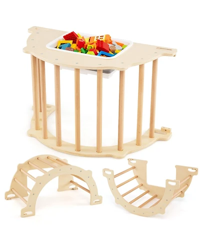 Slickblue 8-in-1 Climbing Arch Sensory Table with Collapsible Storage Bin