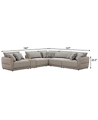 Evandro 6-Piece L-Shaped Sectional Sofa Set (Laf Chair, Raf 2 Armless Corner, Console), Macy's Exclusive