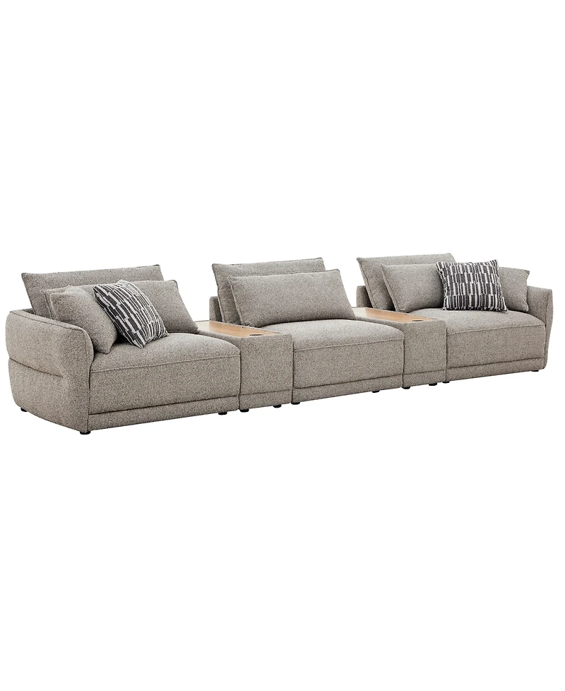 Evandro 5-Piece Sofa Set (Laf Chair, Raf Armless Chair & 2 Console), Macy's Exclusive