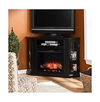 Augusta Home Claremont Electric Corner Touch Screen Fireplace Storage
