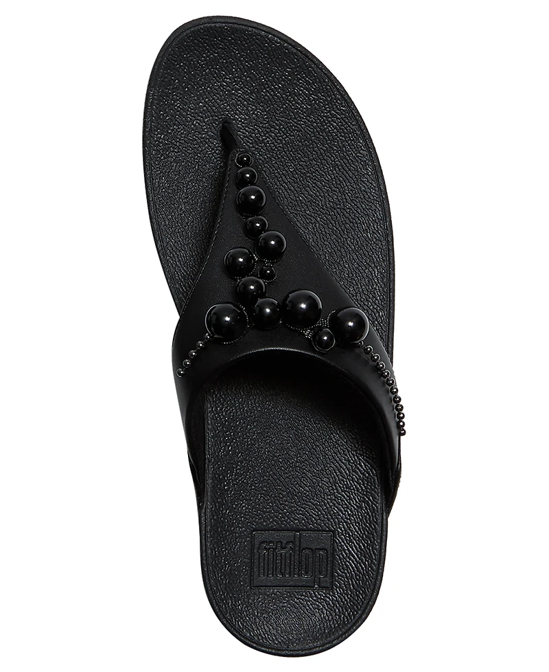 FitFlop Women's Lulu Beaded Toe Post Slip-On Sandals