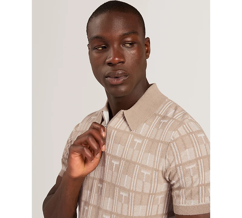 Ted Baker Men's Nappier Zip-Neck Regular-fit Polo Shirt