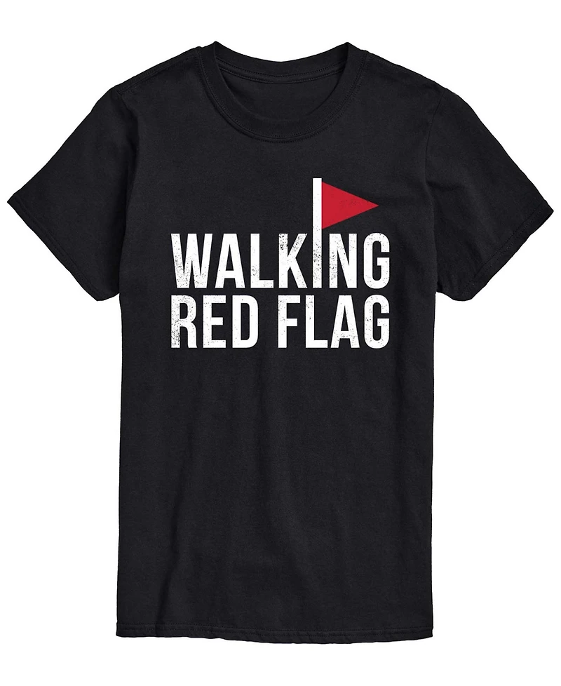 Airwaves Men's Walking Red Flag Short-Sleeve Graphic T-Shirt