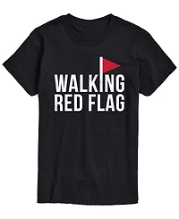 Airwaves Men's Walking Red Flag Short-Sleeve Graphic T-Shirt