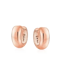 Bling Jewelry Timeless .925 Sterling Silver Kpop Mini Hoop Huggie Earrings Dome Hinge Style Gold Plated