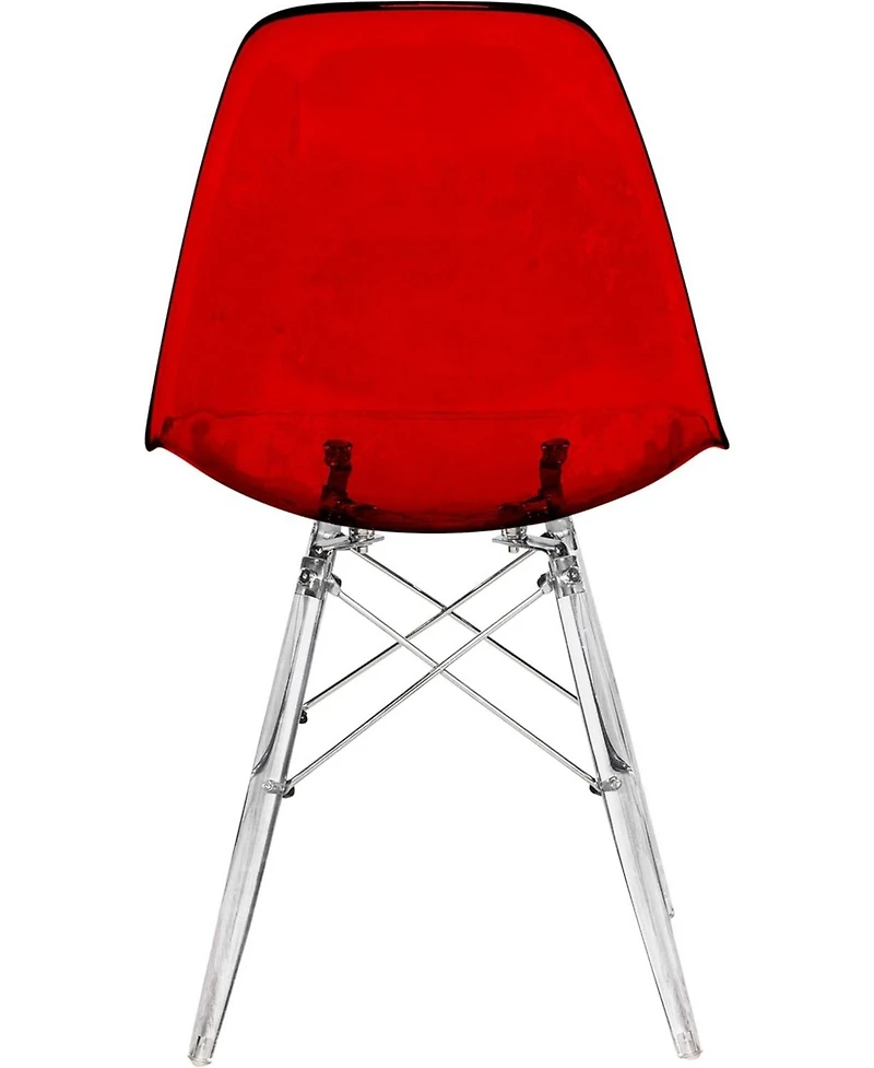 LeisureMod Dover Molded Side Chair with Acrylic Base, Set of 4