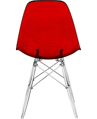 LeisureMod Dover Molded Side Chair with Acrylic Base, Set of 4