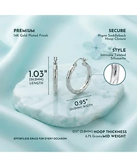 Twisted Hoop Earrings in White Gold Plated or 14K Gold Plated