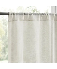 No. 918 Camille Macrame Lace Trim Sheer Rod Pocket Kitchen Curtain Tier Pair