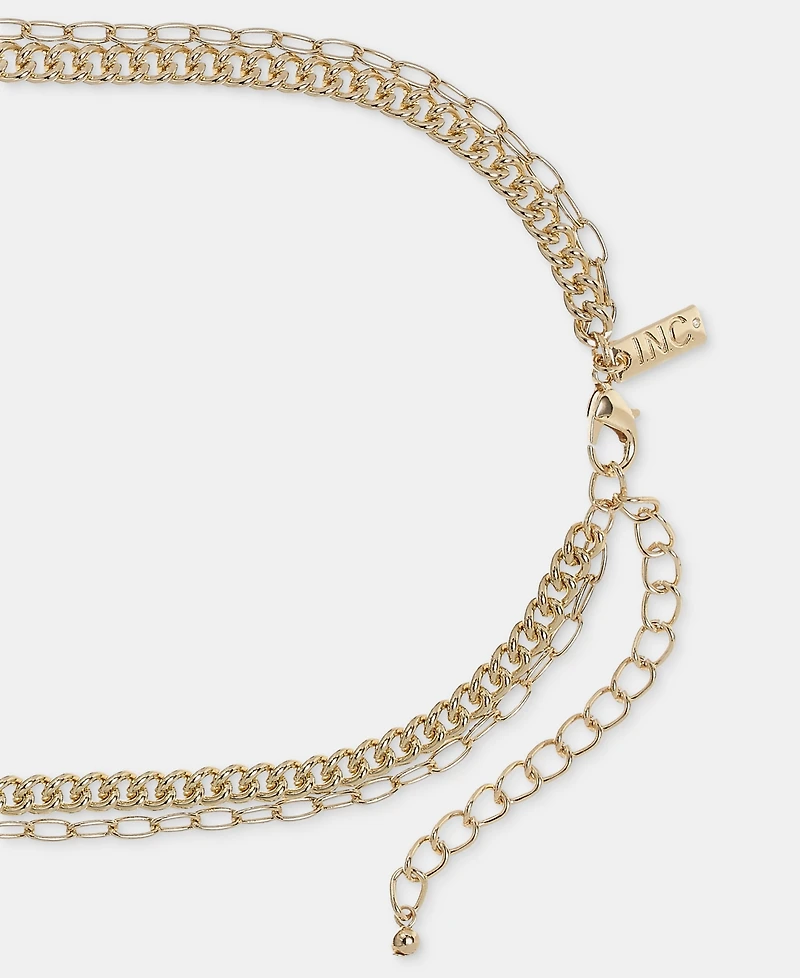 I.n.c. International Concepts Pave Dog Tag Layered Pendant Necklace, 16" + 2" extender, Macy's Exclusive