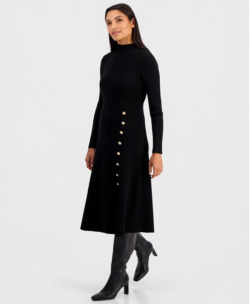 Elie Tahari Women's Adhara Mock Neck Midi Sweater Dress