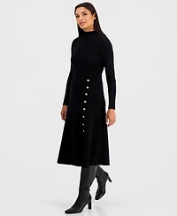 Elie Tahari Women's Adhara Mock Neck Midi Sweater Dress