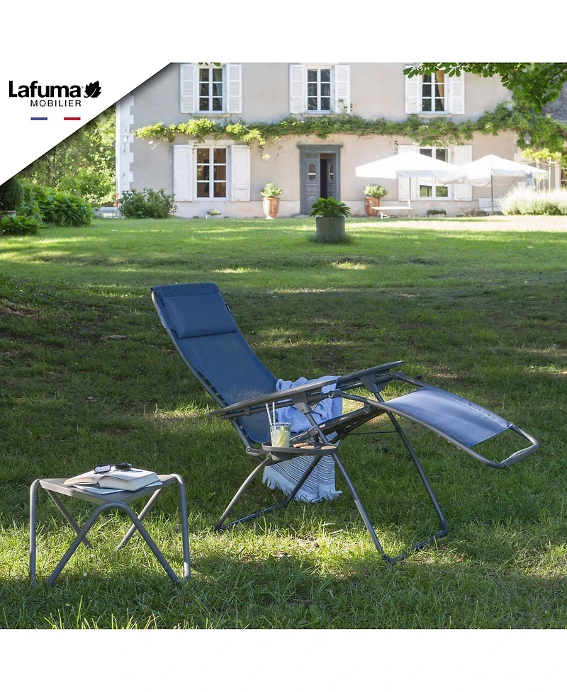 Lafuma Futura Xl Zero Gravity Outdoor Steel Framed Lawn Recliner Chair, Ocean