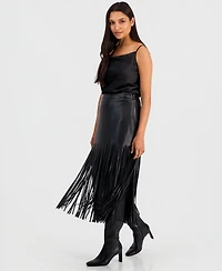 Elie Tahari Women's Kaia High-Waisted Polyester Fringe Skirt
