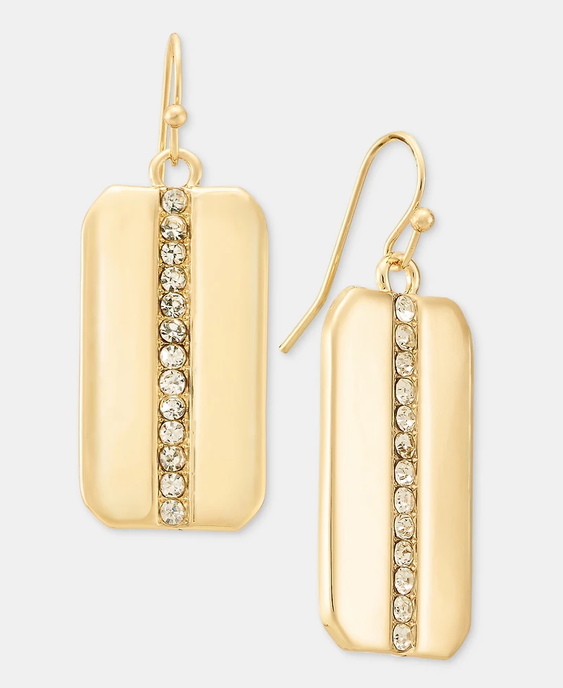 I.n.c. International Concepts Pave Dog Tag Drop Earrings, Macy's Exclusive
