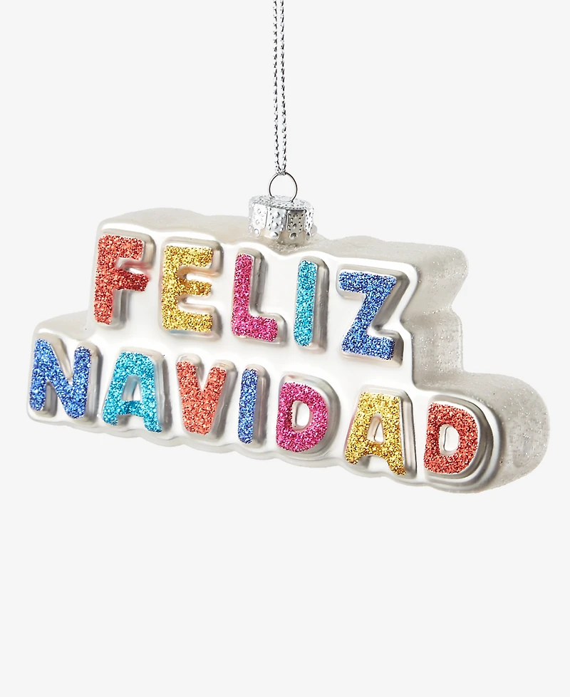 Holiday Lane Feliz Navidad Word Plate Ornament, Macy's Exclusive