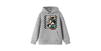 My Hero Academia Boys Group Art Checkered Frame Long Sleeve Athletic Heather Youth Hooded Sweatshirt-xl