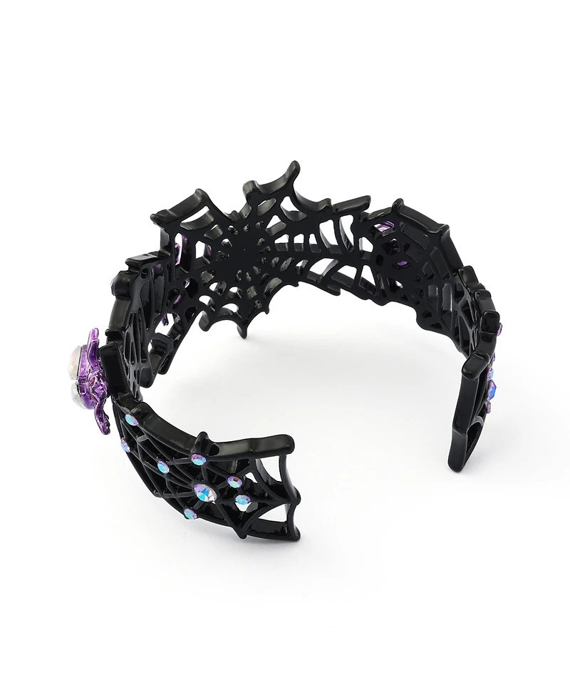 Betsey Johnson Faux-Stone Halloween Spiderweb Cuff Bracelet