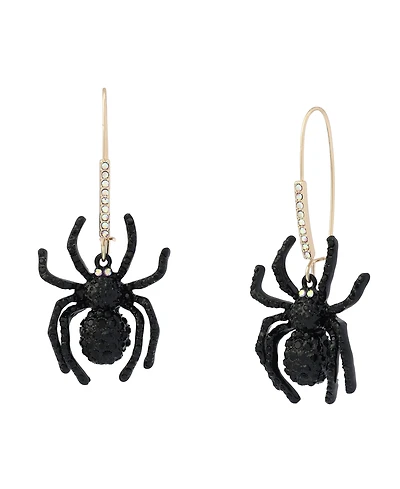 Betsey Johnson Faux-Stone Halloween Spider Dangle Earrings