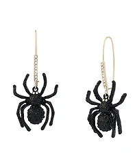 Betsey Johnson Faux-Stone Halloween Spider Dangle Earrings