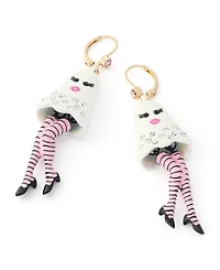 Betsey Johnson Faux-Stone Halloween Girly Ghost Drop Earrings