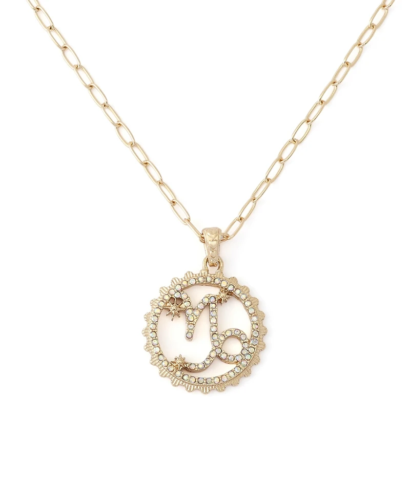 Betsey Johnson Faux-Stone Capricorn Celestial Pendant Necklace Charm Zodiac Set