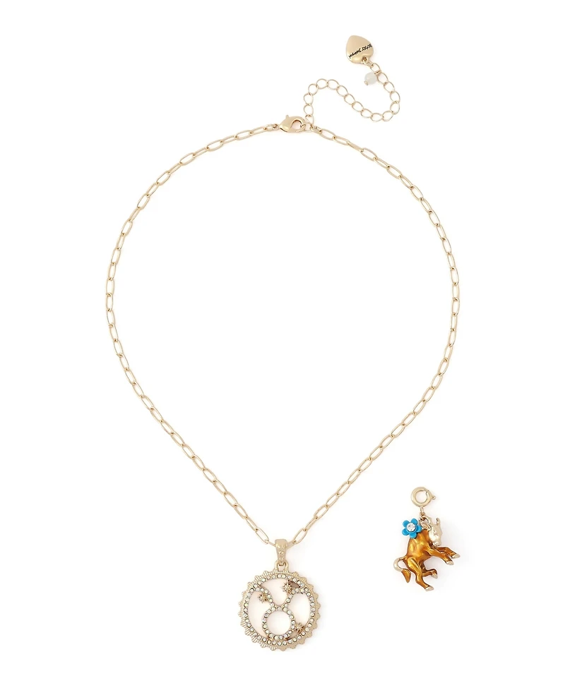 Betsey Johnson Faux-Stone Taurus Celestial Pendant Necklace Charm Zodiac Set