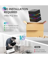 Vlsrka 3 Drawer Nightstand With Charging Station And Motion Sensor Rgb Light No Assembly Required)