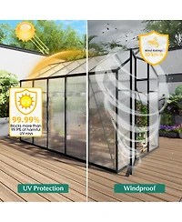 Streamdale Furniture Gain height 6x10 Feet Aluminum Greenhouse with Polycarbonate Panels