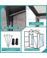 Streamdale Furniture Gain height windproof aluminum greenhouse Polycarbonate Greenhouse Raised Base
