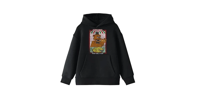 Five Nights At Freddy'S Boys Bioworld Fazbear's Pizza Fast Delivery! Youth Black